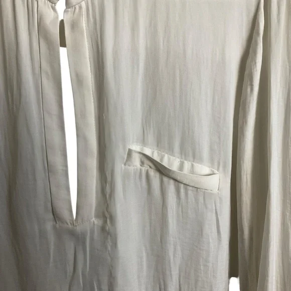 Zara Off-White Blouse with Stand Collar - Picture 3 of 7